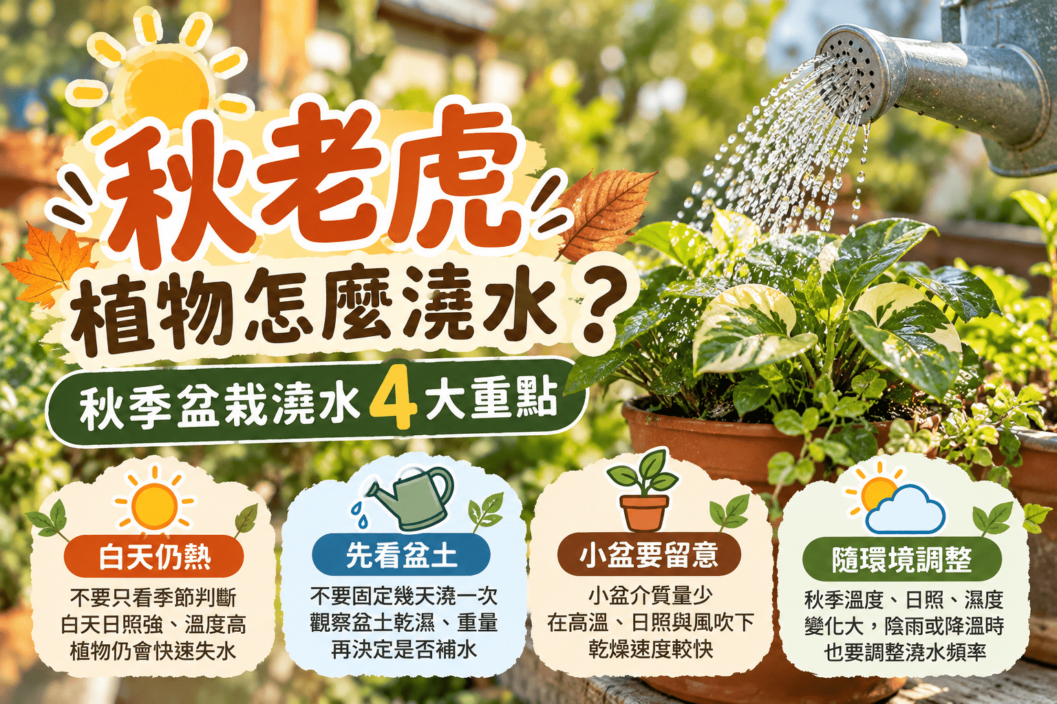 秋老虎植物怎麼澆水？｜秋季盆栽澆水須知